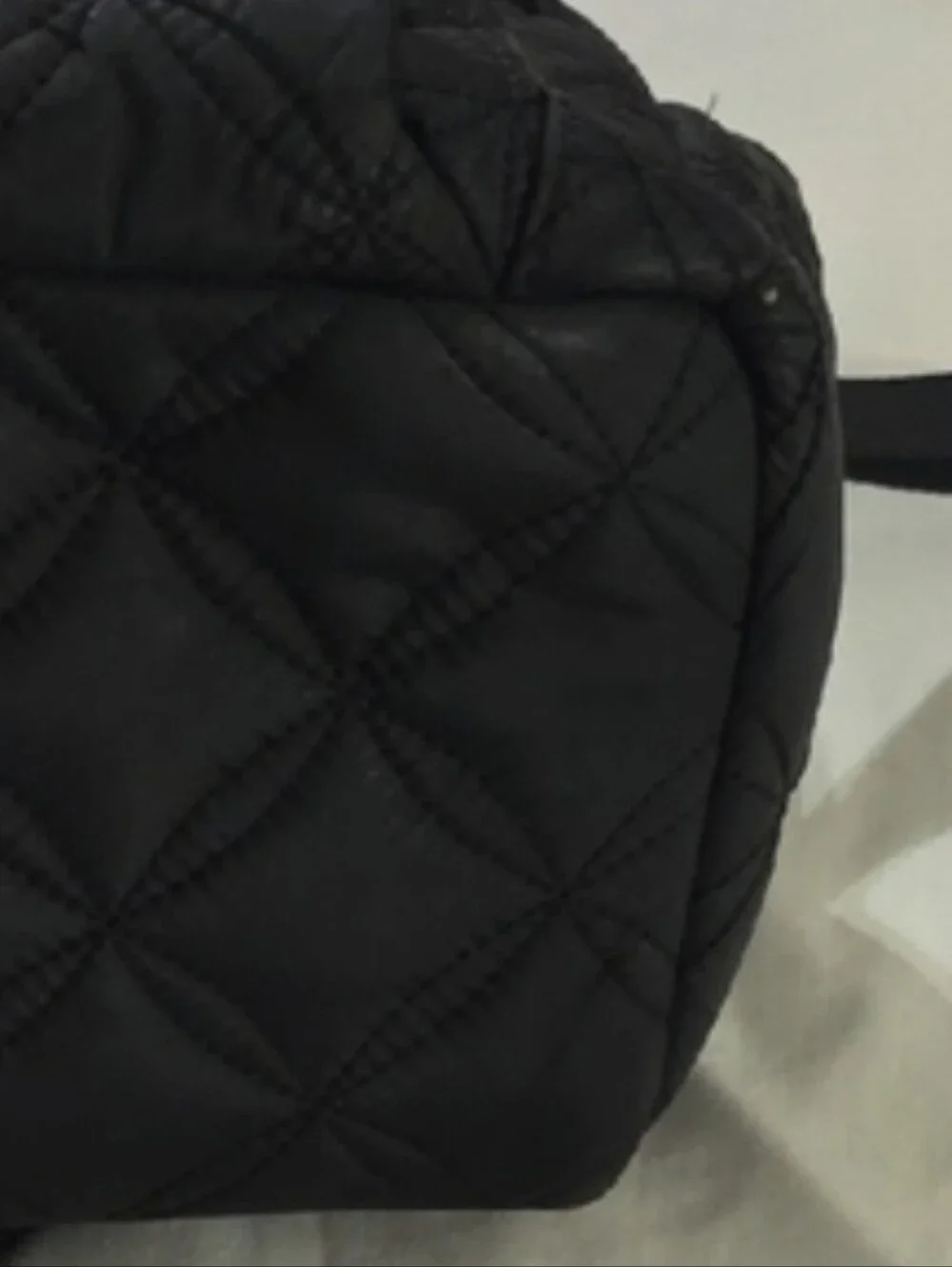 Kate Spade New York Black Quilted Nylon Backpack Gold Zip Travel Laptop Bag